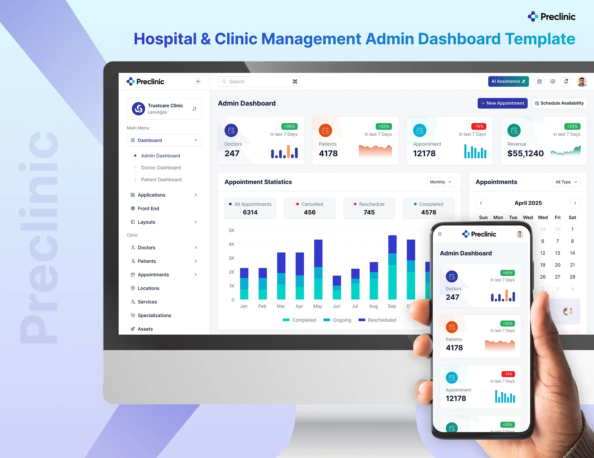 Hospital dashboard screen 1